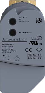 Automated Logic OptiPoint Smart Valve with motorized communicating actuator and brass ball valve body for precise HVAC hot water flow control and zoning reheat applications.