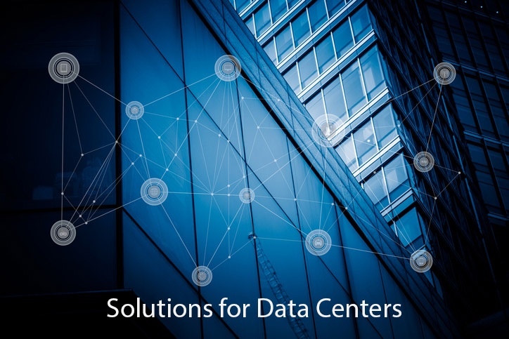 Automated Logic data center building automation solutions featuring WebCTRL HVAC controls, server room environmental monitoring, critical alarming, PUE management, and integrated facility and IT systems.